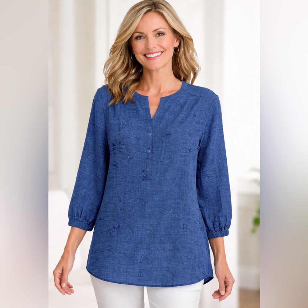 New York Clothing Co Blue Blouse
